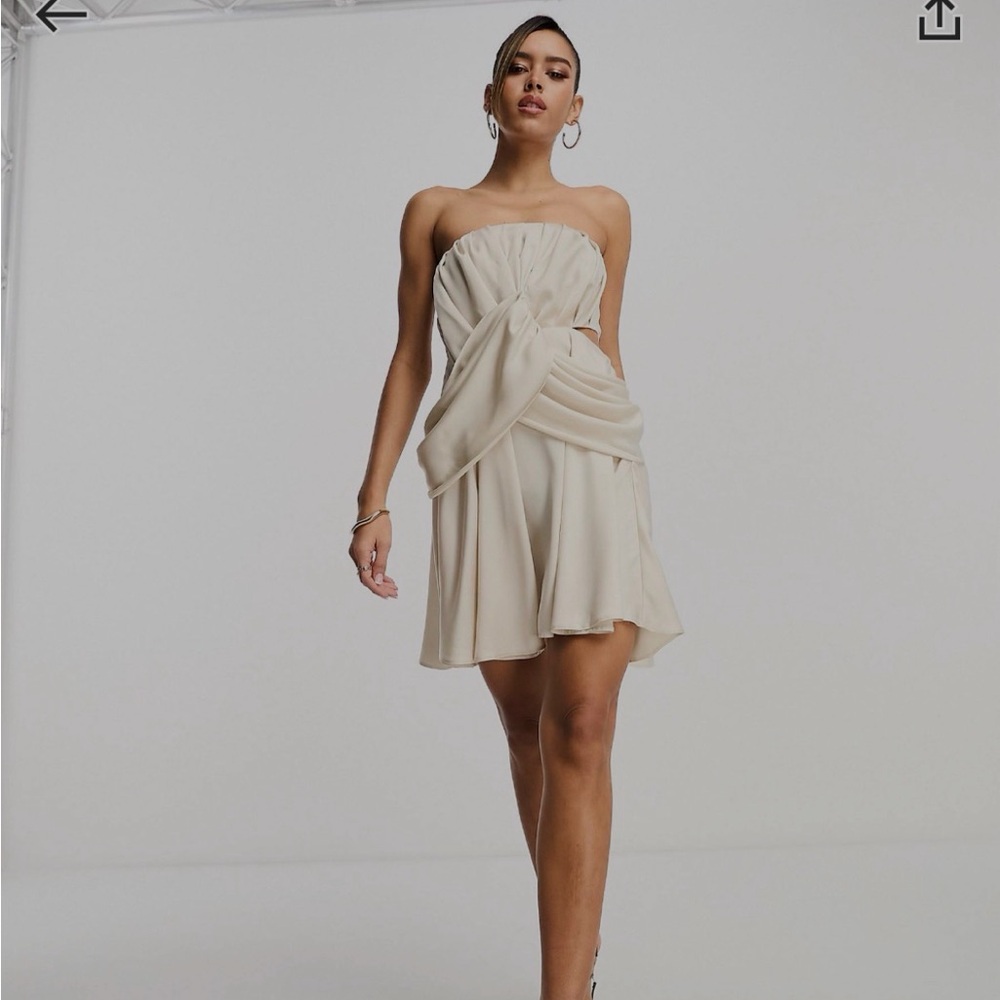 Elegant Cream Strapless Dress ASOS